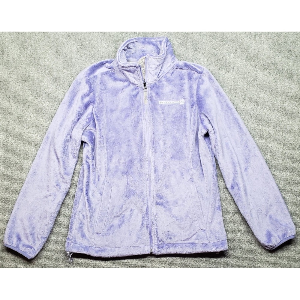 Free Country Fleece Jacket Womens Medium Purple Full Zip Soft Cozy